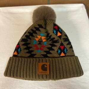 Carhartt Brown Aztec Beanie Hat
